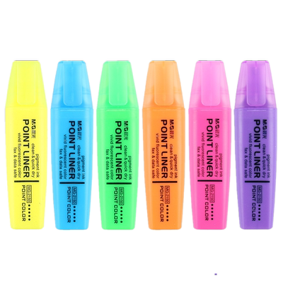 晨光六色荧光笔糖果清新记号笔