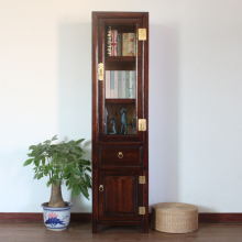 中式香樟木书柜实木带玻璃门简约置物柜现代客厅古董摆件书橱书架