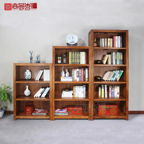 落地展示柜香樟木组合书架