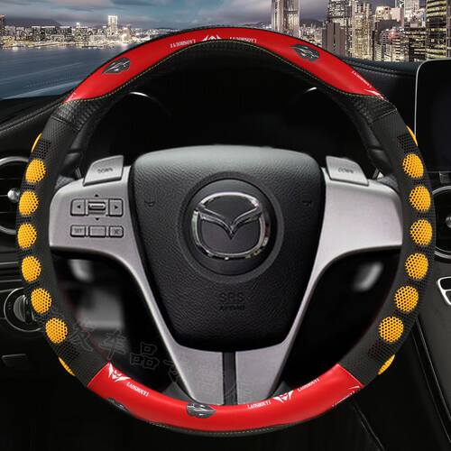 适用于马自达3昂克赛拉方向盘套CX-4 CX5阿特兹CX30皮革免缝四季 - 封面