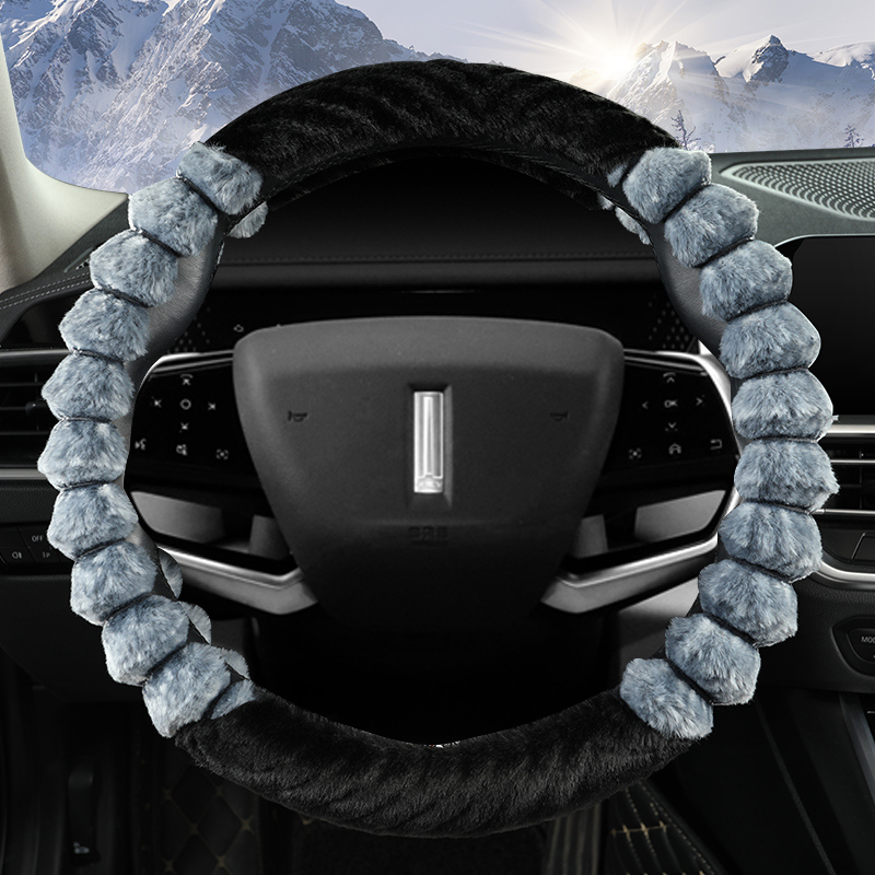 魏牌冬季卡通保暖毛绒方向盘套