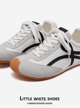 德训鞋男女款2025春夏新款透气韩版休闲白色板鞋软底情侣阿甘鞋潮