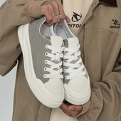厚底内增高板鞋 复古帆布男鞋 子男士 夏季 2025新款 百搭透气休闲潮鞋
