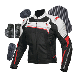KOMINE夏季3D网眼赛车服男女短款夹克摩托车骑行服透气防摔JK-130