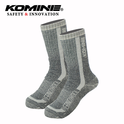 komine秋冬中长款保暖骑行羊毛袜