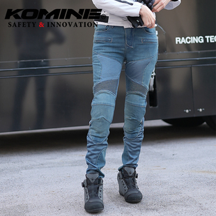 KOMINE夏季牛仔网眼拼接骑行裤透气摩托车休闲男女款牛仔裤WJ-739