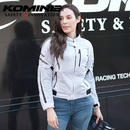 KOMINE夏季透气男女款半网眼骑行服CE护甲摩托车修身夹克JK-1463