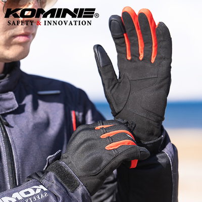 KOMINE春夏秋防水骑士手套摩托 托内置硬质护甲防摔骑行手套GK-25