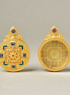 3.5嘎乌盒圆形双鹿外壳DIY可任意搭配唐卡吊坠不掉色小众爆款空盒