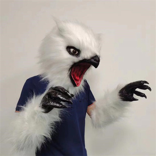 怪物枭熊面具侠盗荣耀动物头套龙与地下城面罩爪子凶猛好斗邪恶角