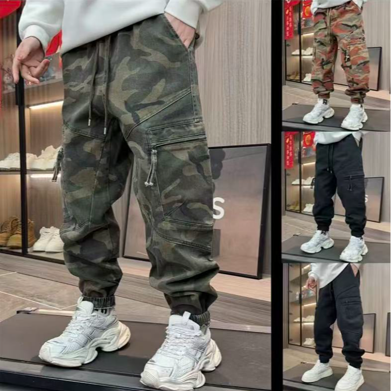 洗水迷彩工装裤冬季美式复古迷彩做旧休闲裤拉链束脚工装休闲裤,男装,休闲裤,淘宝优惠券,粉丝福利购,淘宝优惠卷
