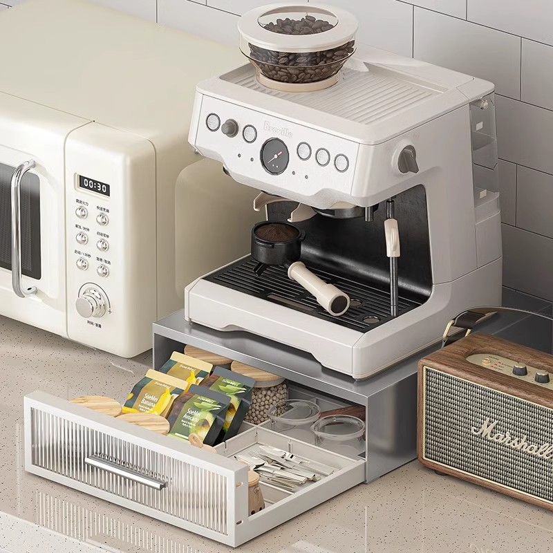 咖啡胶囊收纳盒展示架水吧台ins风桌面茶包咖啡机底座抽屉置物架