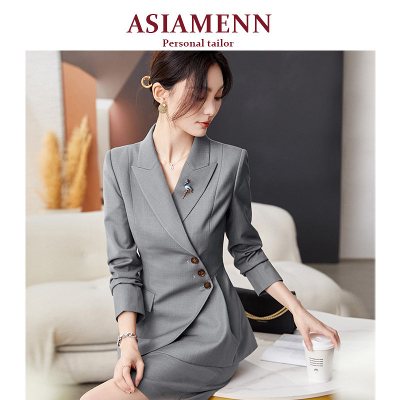 高端西服套装女2025新款职业装气质高级感西装工作服灰色面试正装