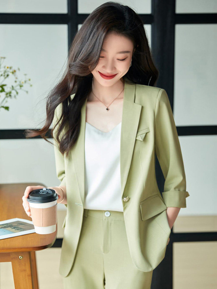 高端面试西服套装女薄款小西装外套2025年新款韩版休闲职业装