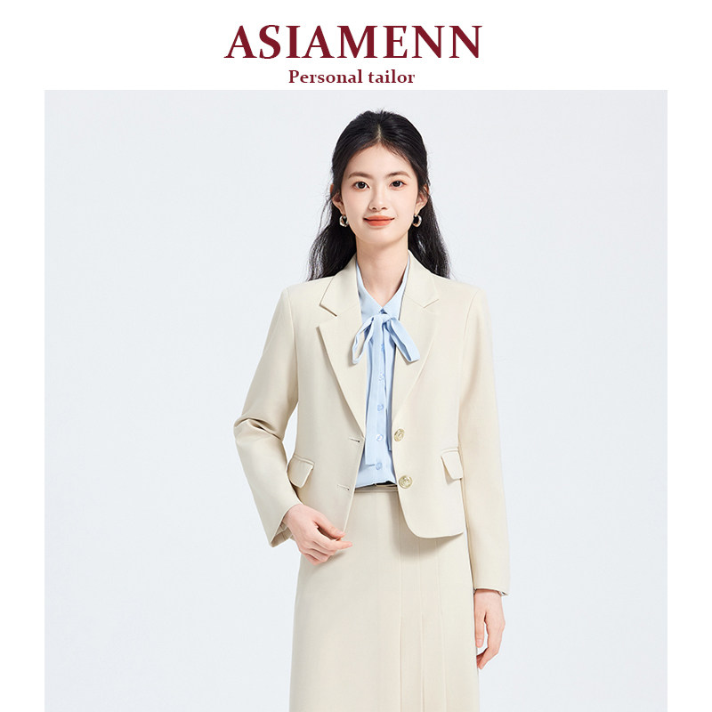 高端时尚气质西服套裙女2025新款大学生面试职业正装短款工作制服