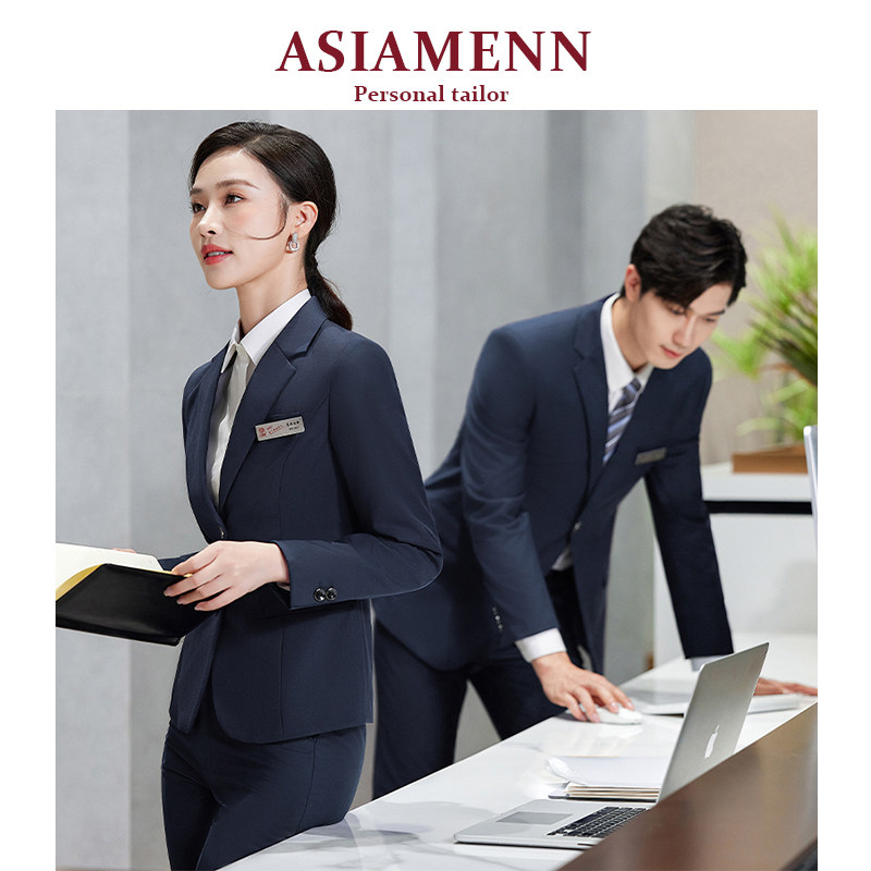 男女同款西装套装高级感秋冬商务正装售楼部酒店前台面试职业工服