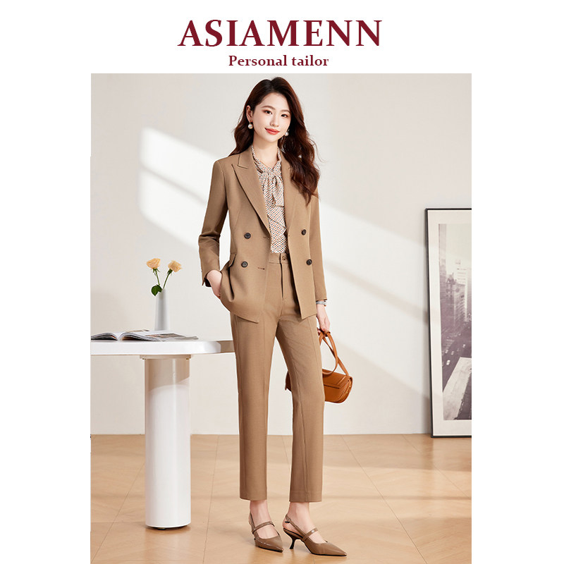 高端职业套装女2025春夏新款正装气质总裁高级感西装工作服两件套
