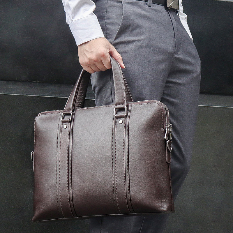 公文包男手提包真皮商务休闲单肩包斜挎男包头层牛皮文件电脑包