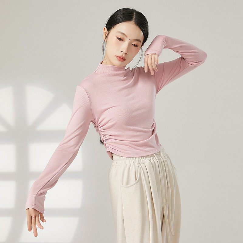 中国古典舞练功服女褶皱显瘦形体舞蹈服专业训练上衣半高领打底衫,运动/瑜伽/健身/球迷用品,古典舞服,淘宝优惠券,粉丝福利购,淘宝优惠卷