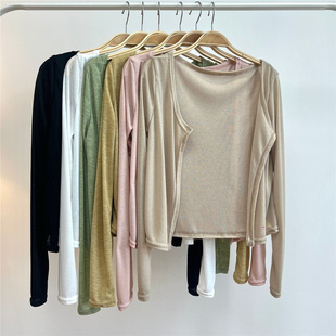 自制 气质复古禅意风薄款针织长袖开衫女防晒空调衫外套上衣春夏