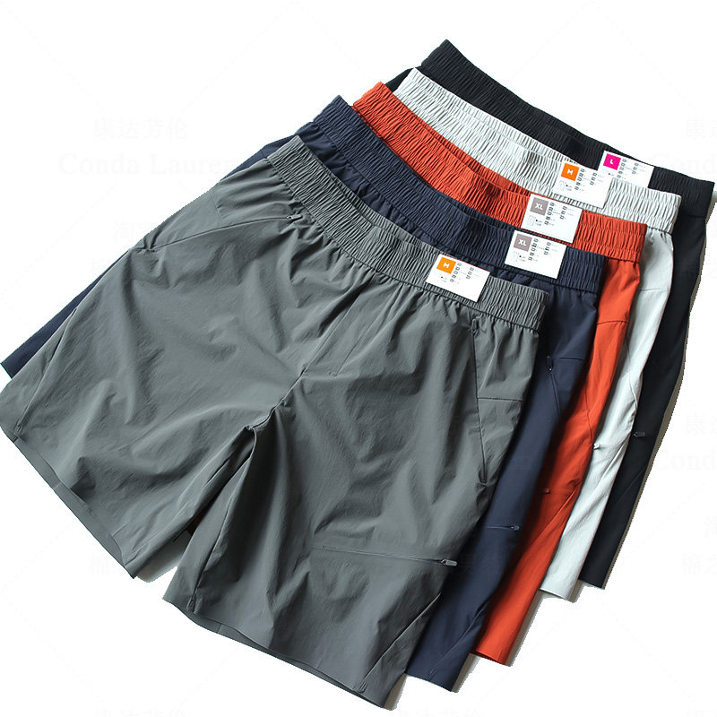 夏季户外锦纶氨纶混纺弹力透气防水宽松直筒拼接剪裁户外登山短裤