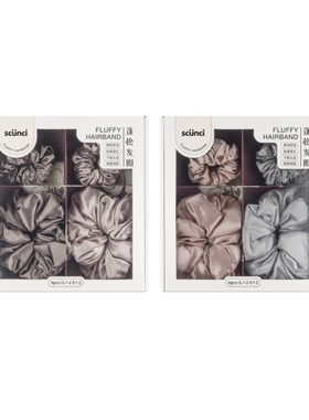 山姆scunci美恩诗蓬松发圈轻便易扎不勒头发缎面材质发饰发绳柔软