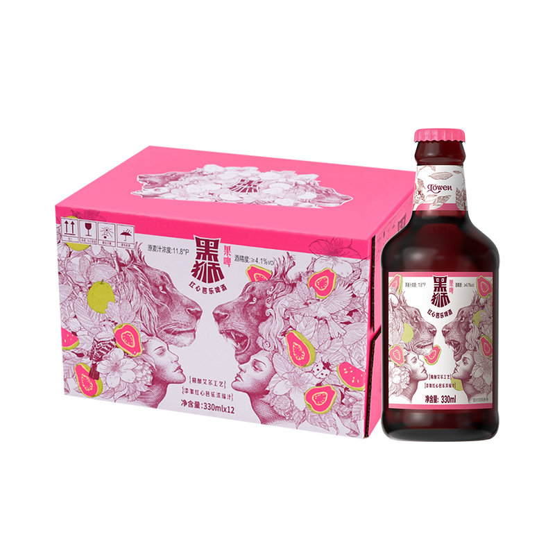 山姆黑狮红心芭乐原桨艾尔精酿果味啤酒优质麦芽德国马革努门酒花