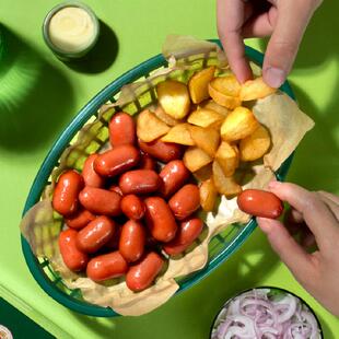 costco开市客代购尊乐香肠薯薯乐原味土豆香肠迷你爆汁热狗早餐配