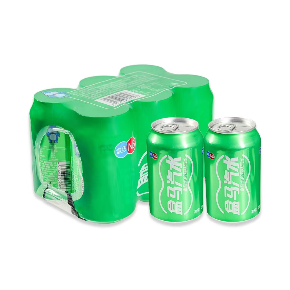 盒马NB代可乐汽水柠檬味汽水330ml*6罐饮料清爽美味可乐夏日火锅