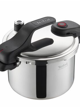 山姆特福双耳旋合压力快锅304不锈钢旋钮式配蒸屉100kPa高压锅6L