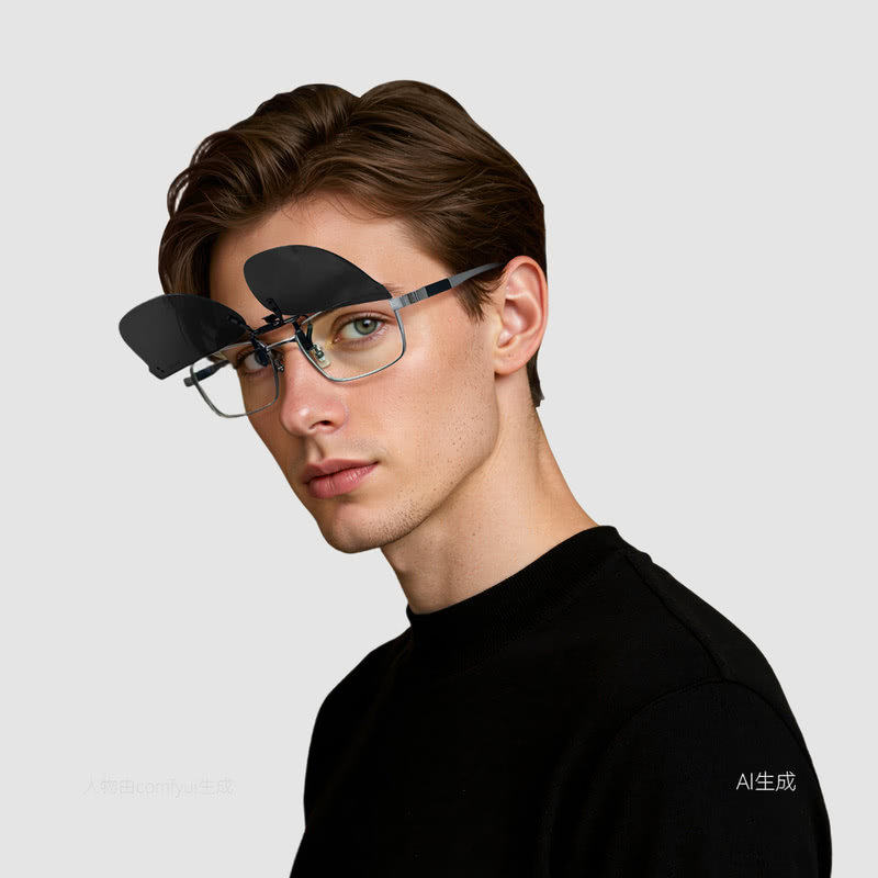 山姆jeep偏光夹片墨镜男可夹式近视太阳镜片钓鱼专用眼睛夜视遮阳