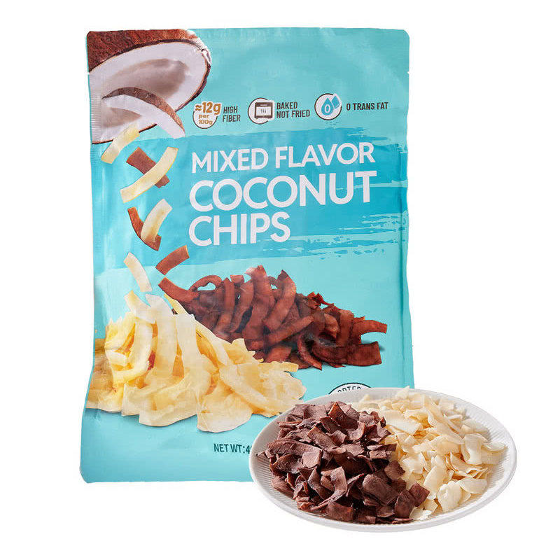 山姆泰国进口原味巧克力味混合风味椰子脆片椰肉果脯烘焙果干脆片