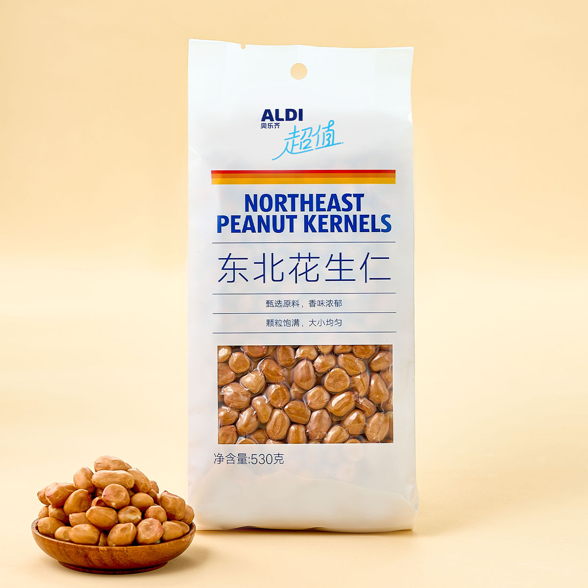 奥乐齐东北吉林花生仁新货不带壳颗粒饱满均匀香味浓郁花生仁零食