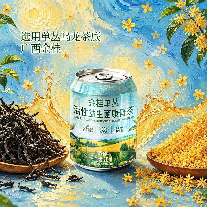 山姆金桂凤凰单丛茶叶发酵活性益生菌康普茶乌龙茶底金桂醇香饮料