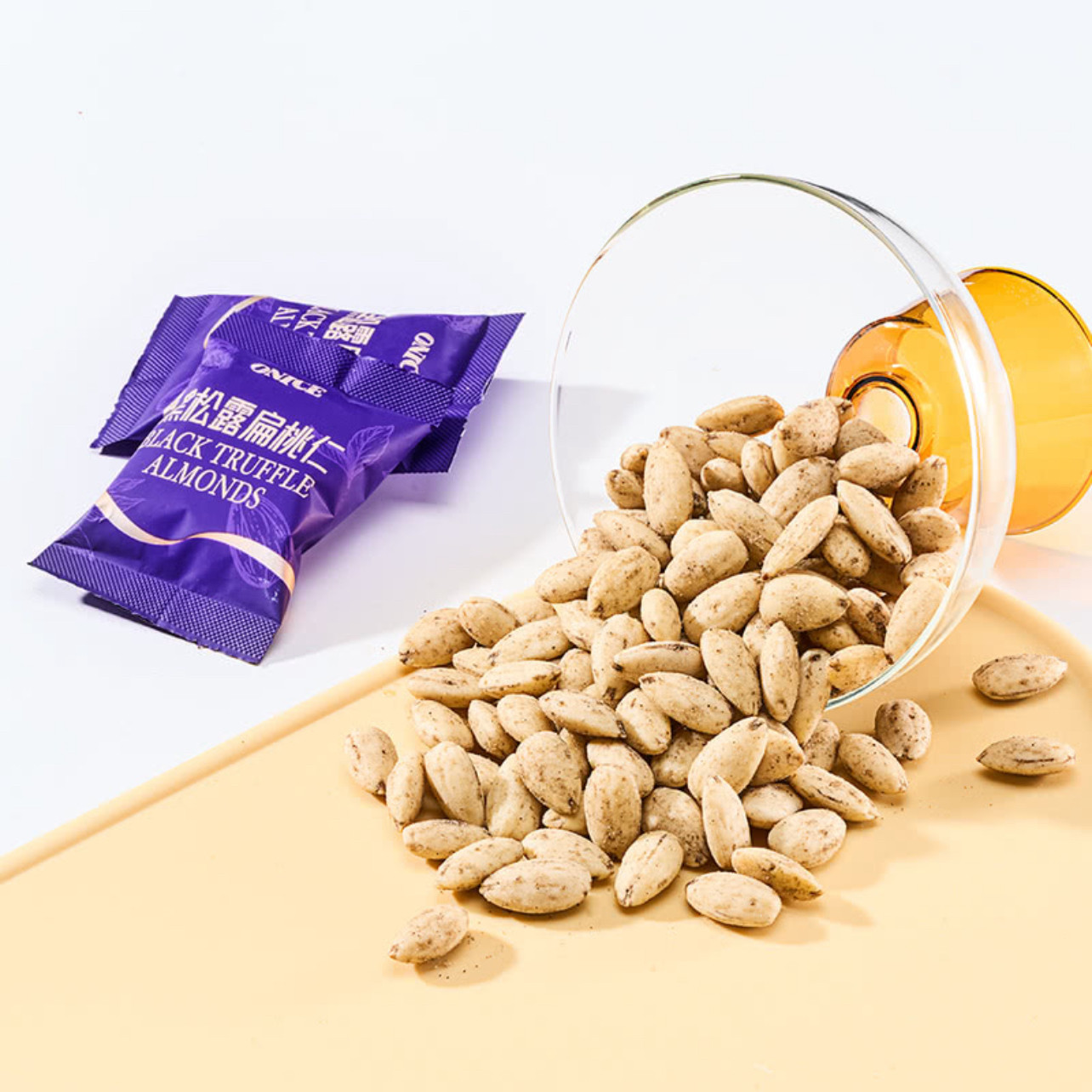 山姆代购ONICE烘烤萌芽去衣云南冻干黑松露扁桃仁香脆可口咔嚓脆