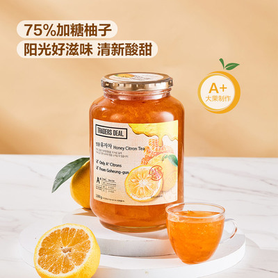 山姆韩国进口traders deal蜂蜜柚子茶75%加糖冲饮水果肉饮料茶酱