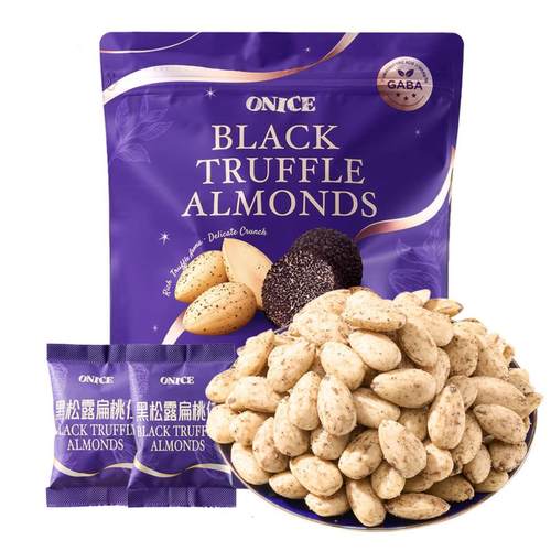 山姆代购ONICE烘烤萌芽去衣云南冻干黑松露扁桃仁香脆可口咔嚓脆