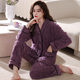 2025新款 冬天家居服 法兰绒大码 睡衣女士冬季 珊瑚绒加厚加绒秋冬款
