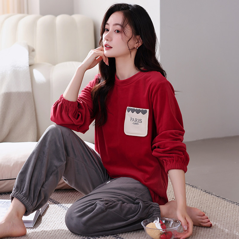 海岛绒睡衣女春秋加厚家居服秋冬季珊瑚绒薄款套头可外穿加绒套装,女士内衣/男士内衣/家居服,睡衣/家居服套装,淘宝优惠券,粉丝福利购,淘宝优惠卷