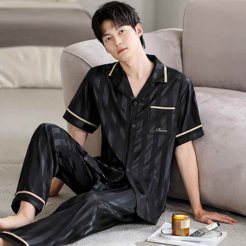 冰丝睡衣男士夏季薄款短袖高级感