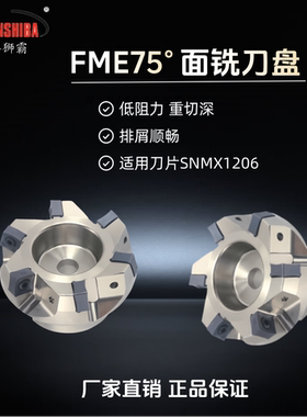 悍狮霸数控FME75度加工中心平面铣刀盘FME75R-50-22-SN12-04T