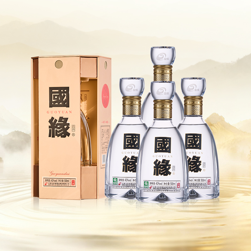 国缘四开500ml42度白酒整箱装