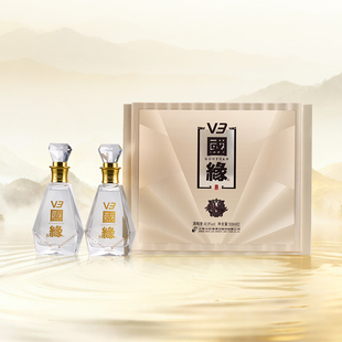 国缘V3礼盒浓香型40.9度500ml 白酒商务宴请节日送礼 2礼盒装