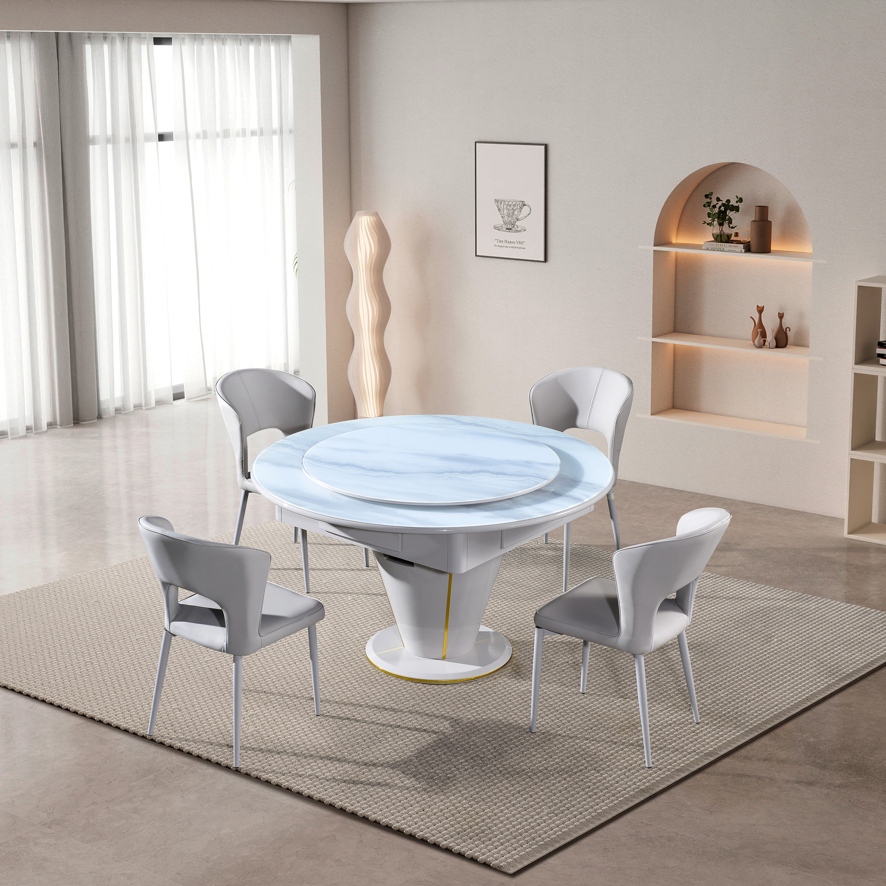 麻将机实木全自动麻将家用餐桌麻将桌一体两用带电磁炉现代简约款