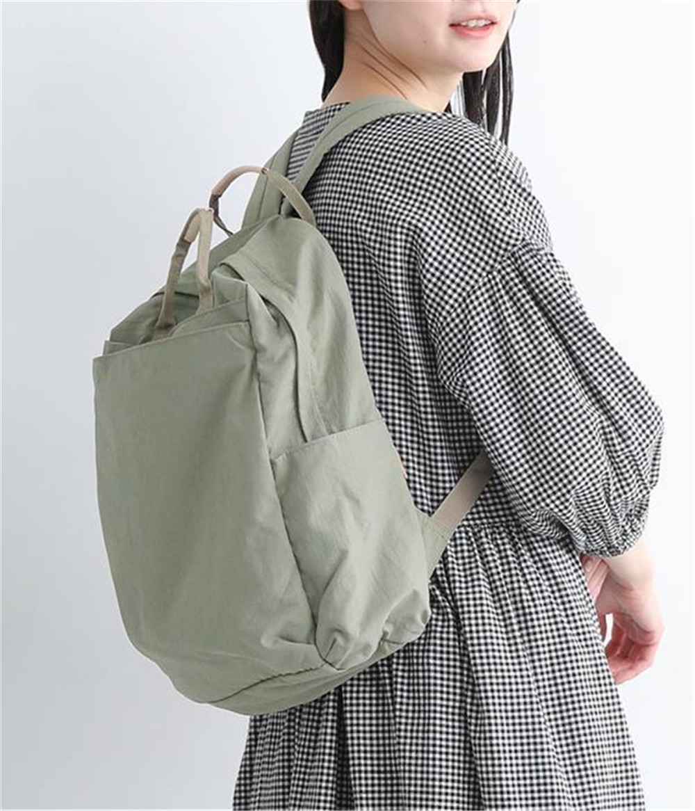 earthmade日本原厂复古学院潮牌杂志附录防水尼龙布牛皮双肩背包