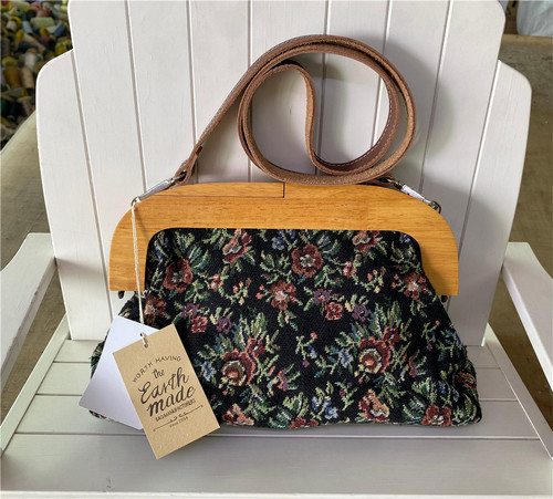 earthmade单肩斜挎手提包实木