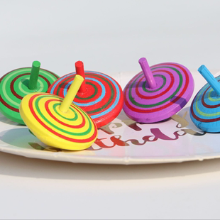 小孩女男孩子生日创意礼物木质小陀螺幼儿园活动宝宝复古驼螺玩具