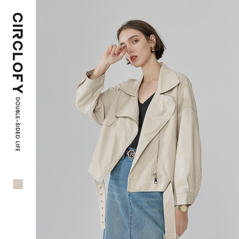 阿cir皮衣小外套女短款2020年春秋季新款宽松休闲上衣机车皮夹克