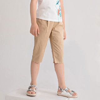 安奈儿童装夏季女童薄款七分裤女孩舒适休闲运动裤子