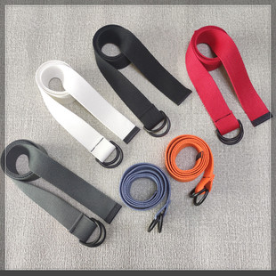 D字双环塑料扣无铁帆布腰带男士中年非金属过安检女学生时尚百搭